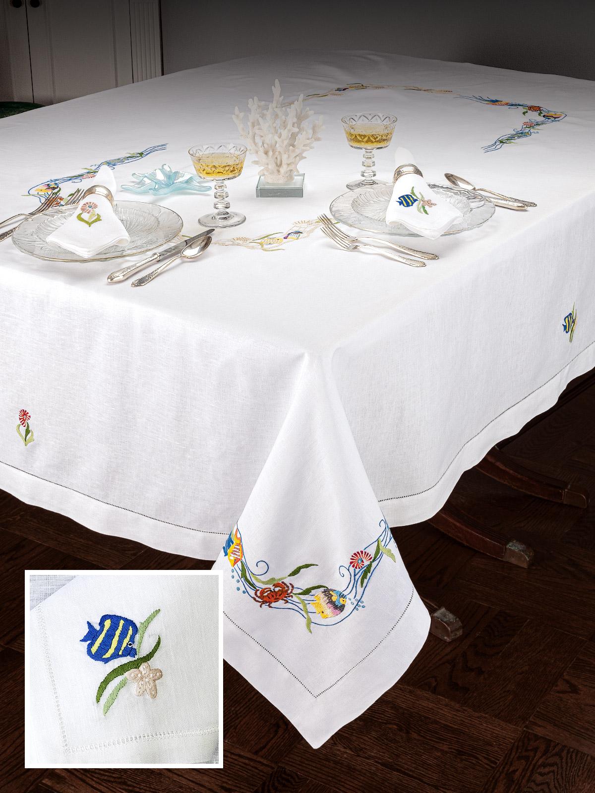 Salty Sea Table Napkins (Set of 12),Blue Angel (20" x 20")