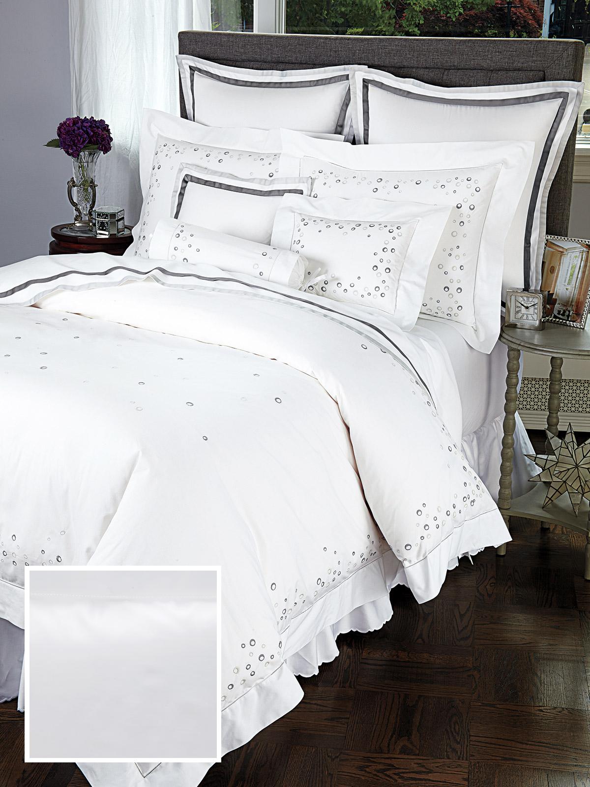 Lunari Fitted Sheets,Fitted White Sateen (Twin )