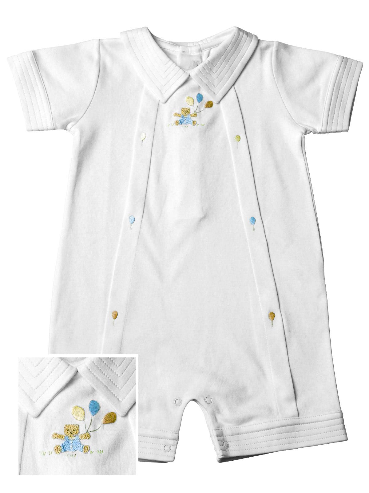 Tommy - Bear Party Romper Baby Romper, White (3M)