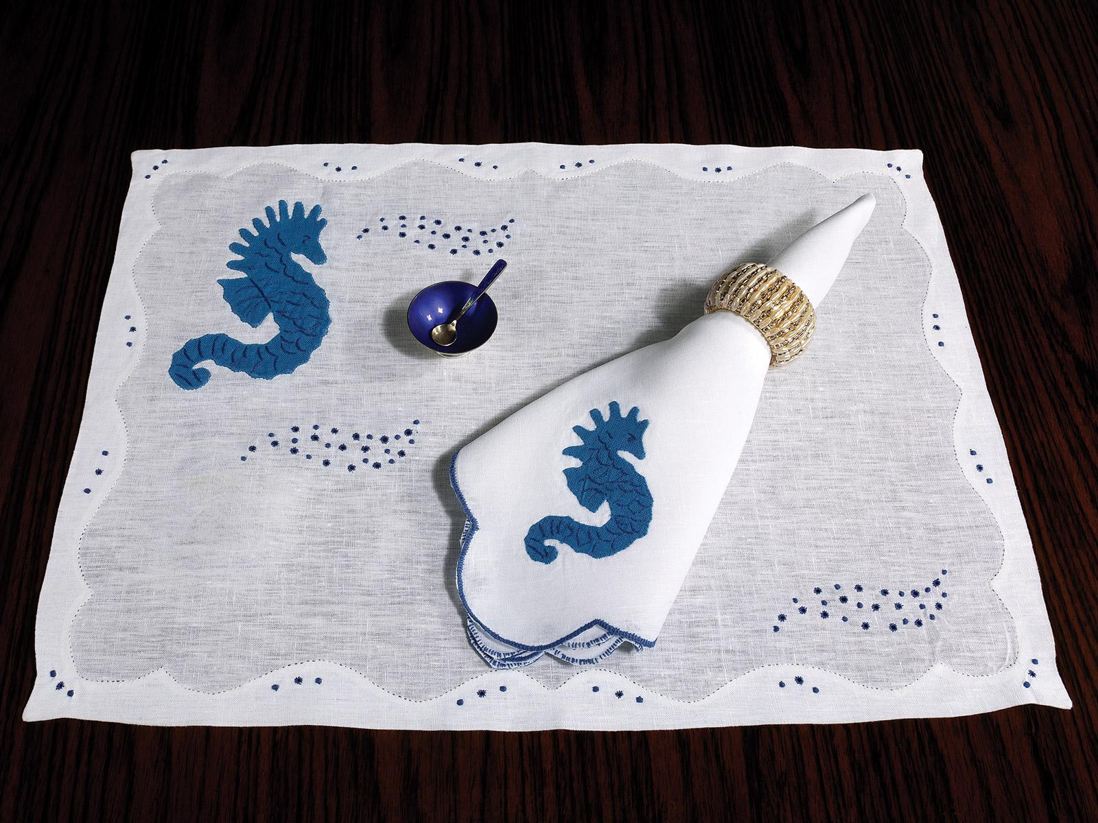 Seahorse Placemat Sets Placemat Sets, Blue (4 Mats, 4 Napkins)