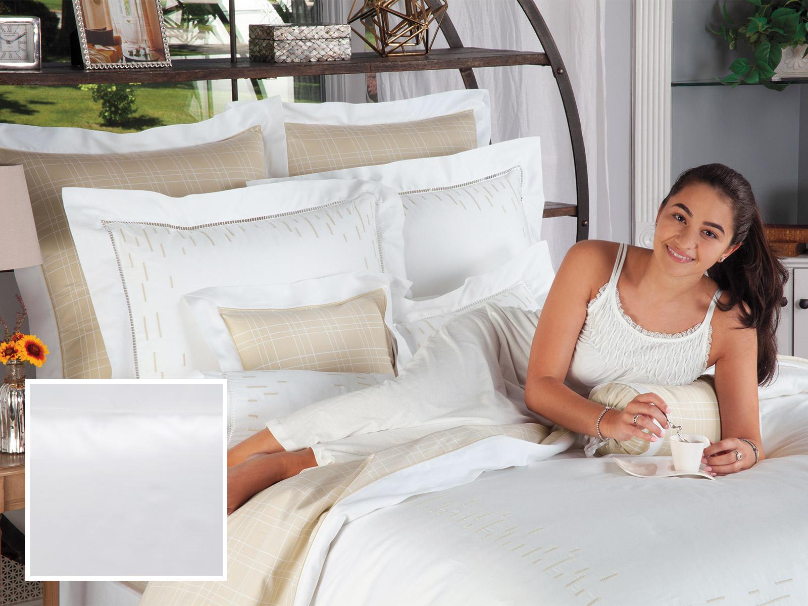 Baron's Court Fitted Sheets,Fitted White Sateen (Twin )