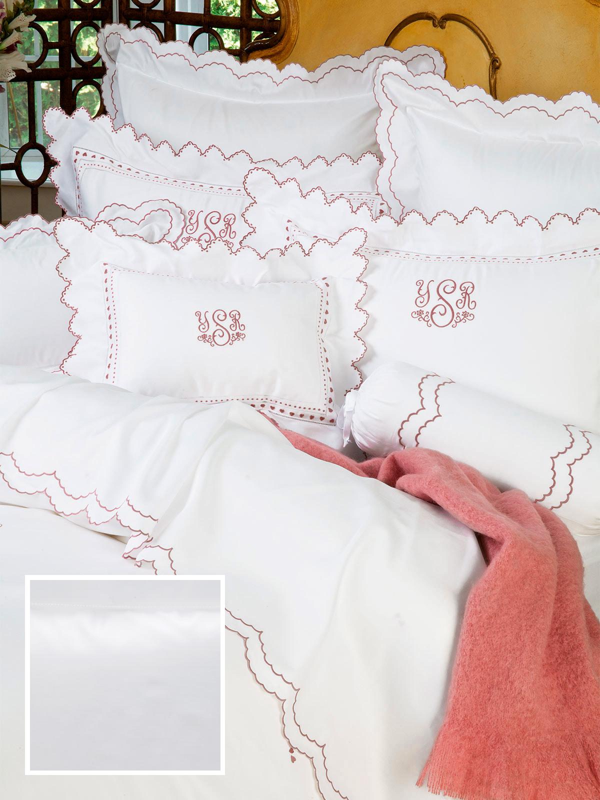 Valentino Fitted Sheets,Fitted White Sateen (King )