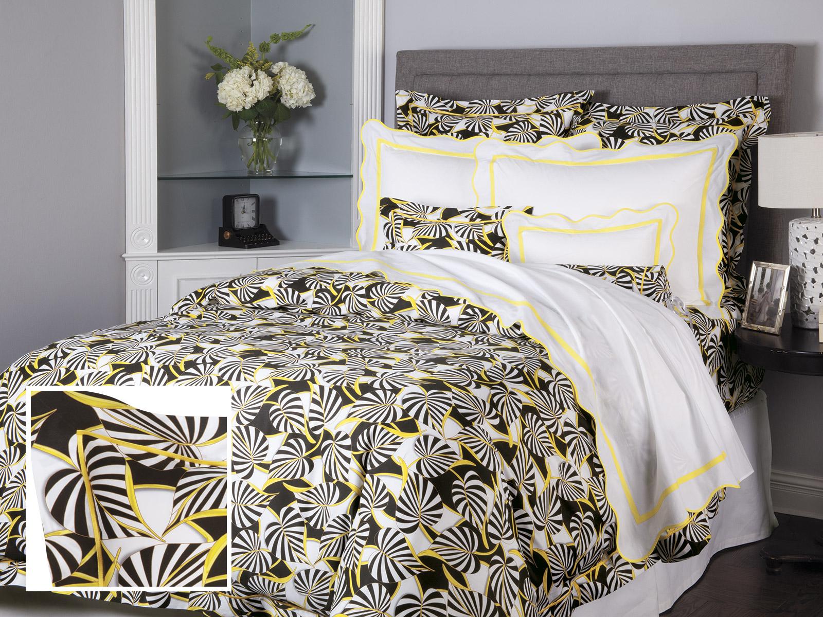 Tropical Paradise Flat Sheets,Black (King )