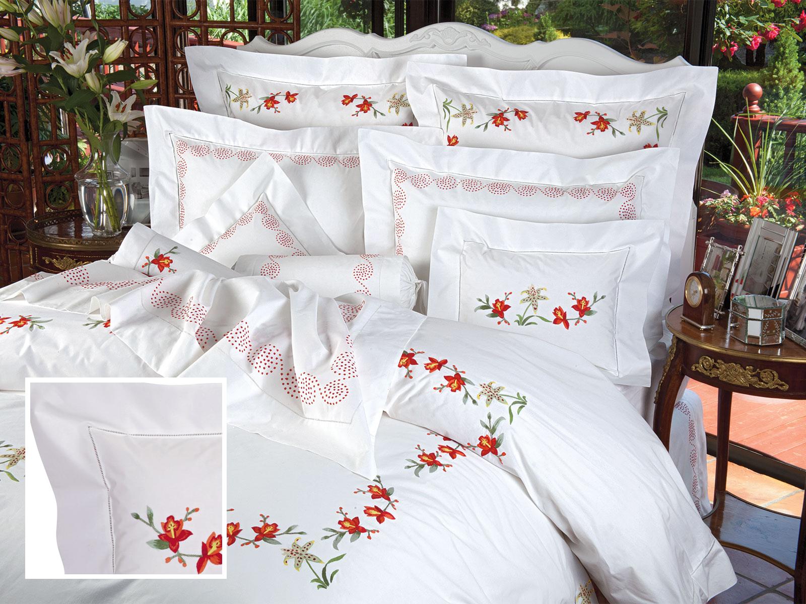 Orchids Blanket Covers (Piqué),White (Twin )