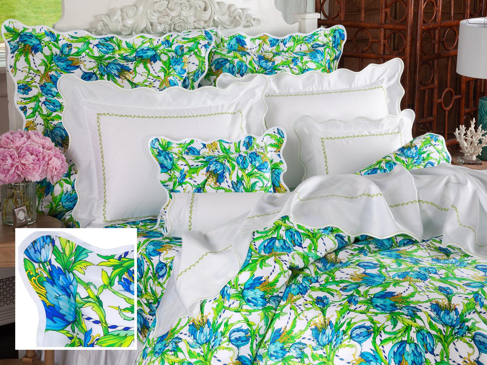 Floral Coast Sheet Sets Light, Blue and Green (King (1 Fitted, 2 Std. Shams, 1 Duvet Cover))