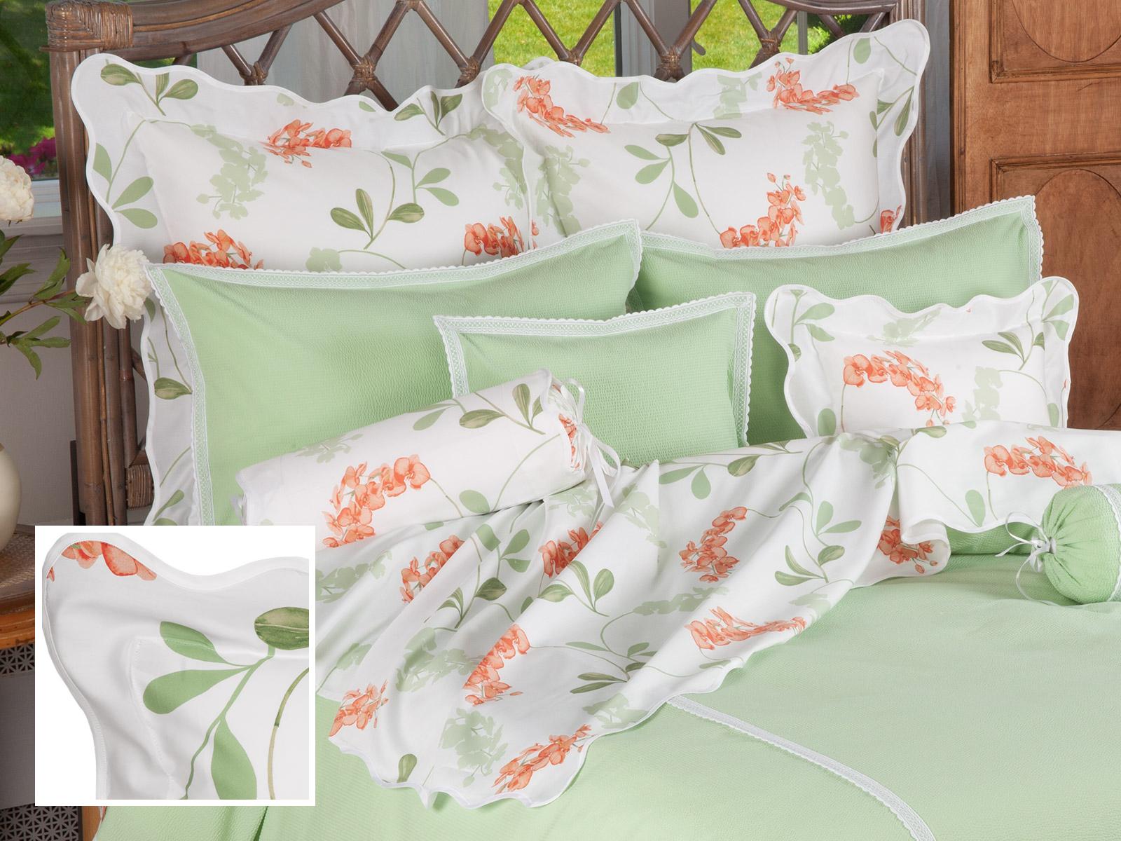 Sussex Fitted Sheets,Green/Peach (Twin )