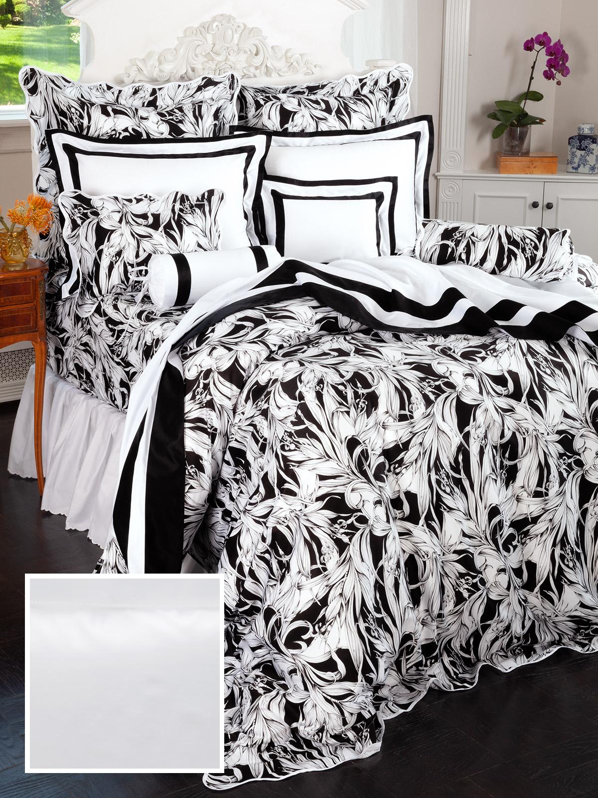 Bergamo Fitted Sheets,Fitted White Sateen (Queen )
