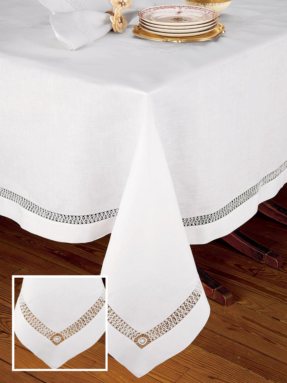 Chateau Blanc Table Tablecloths (Rectangular),White (70 X 126)