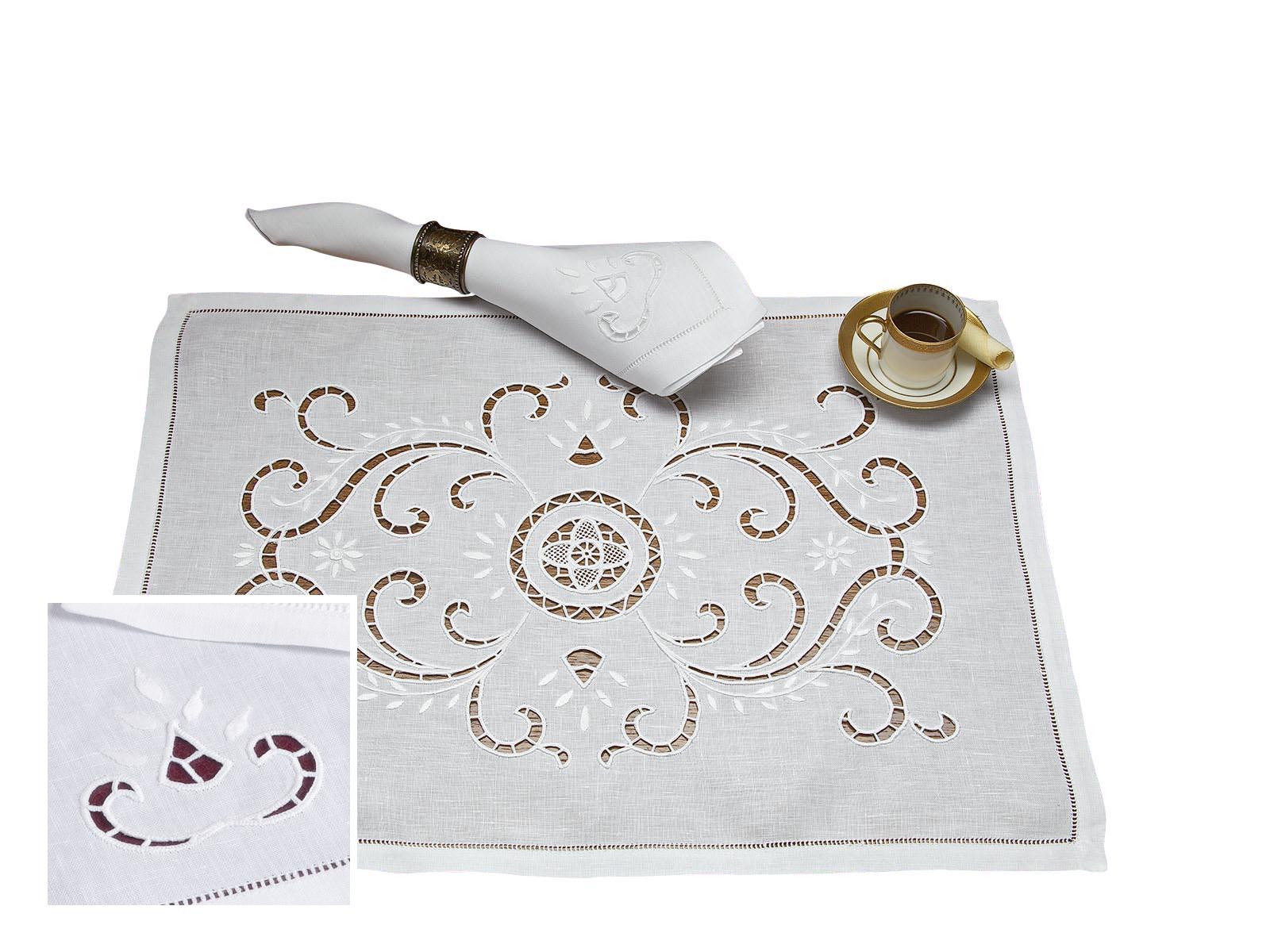 Pisa Cocktail Napkins (A), CNap-A: White (Set of 6)