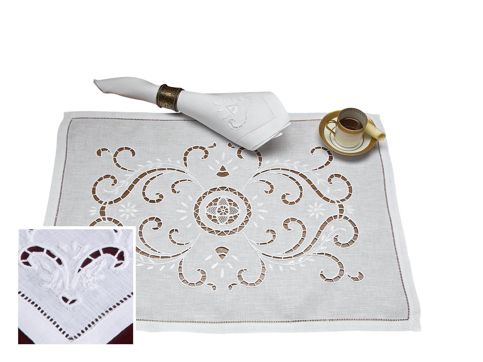 Pisa Cocktail Napkins (B), CNap-B: White (Set of 6)
