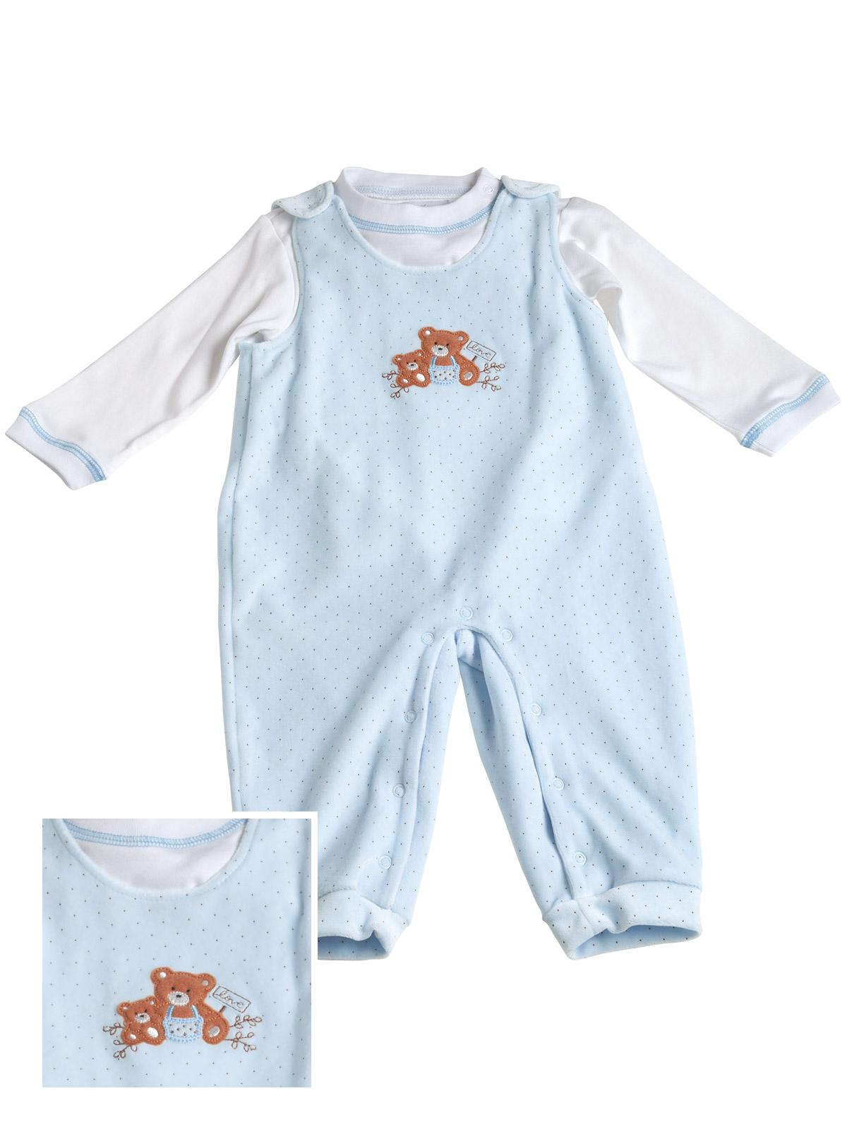 Bear Buddies Overalls Set Baby Overalls, Blue (6M)