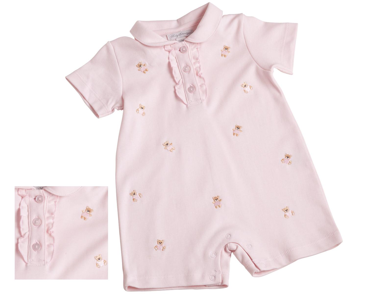 Honey Bear Baby Romper Baby Romper, Pink (12M)