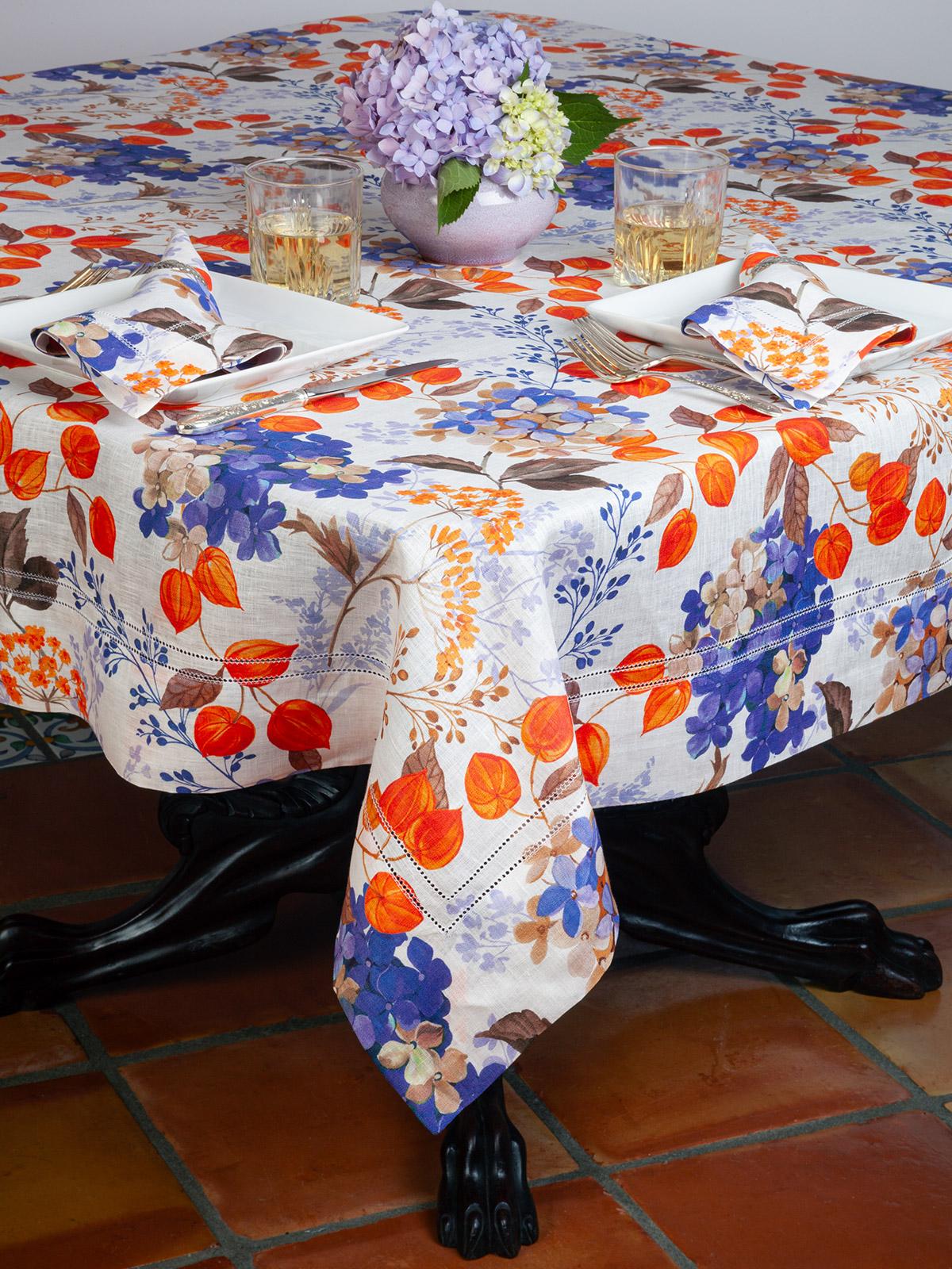 Hortensia Table Tablecloths (Round),Multicolored TC (54 Round)