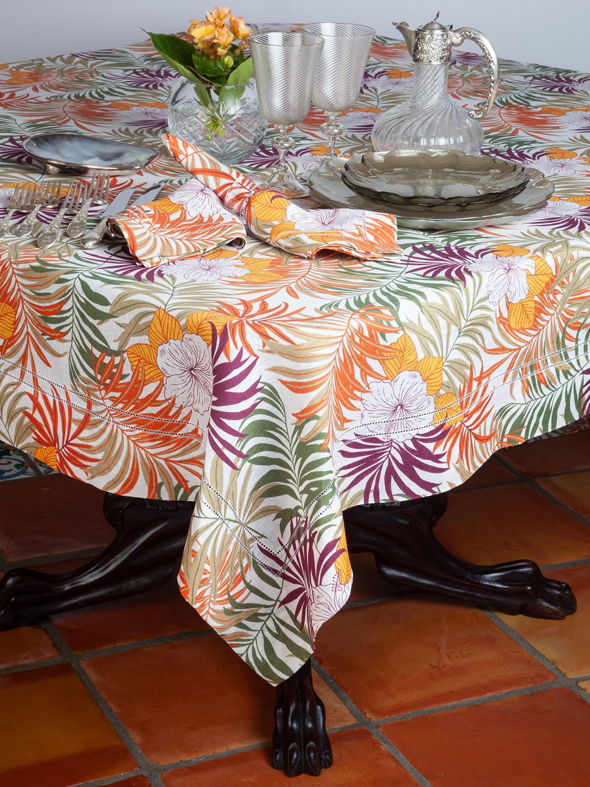 Hawaii Table Tablecloths (Round),Multicolored TC (54 Round)