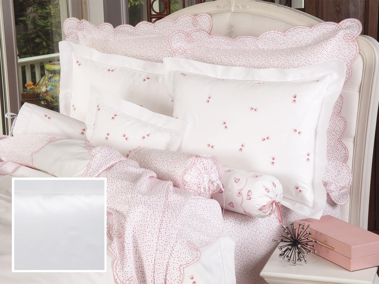 Heartfelt Fitted Sheets,Fitted White Sateen (Queen )