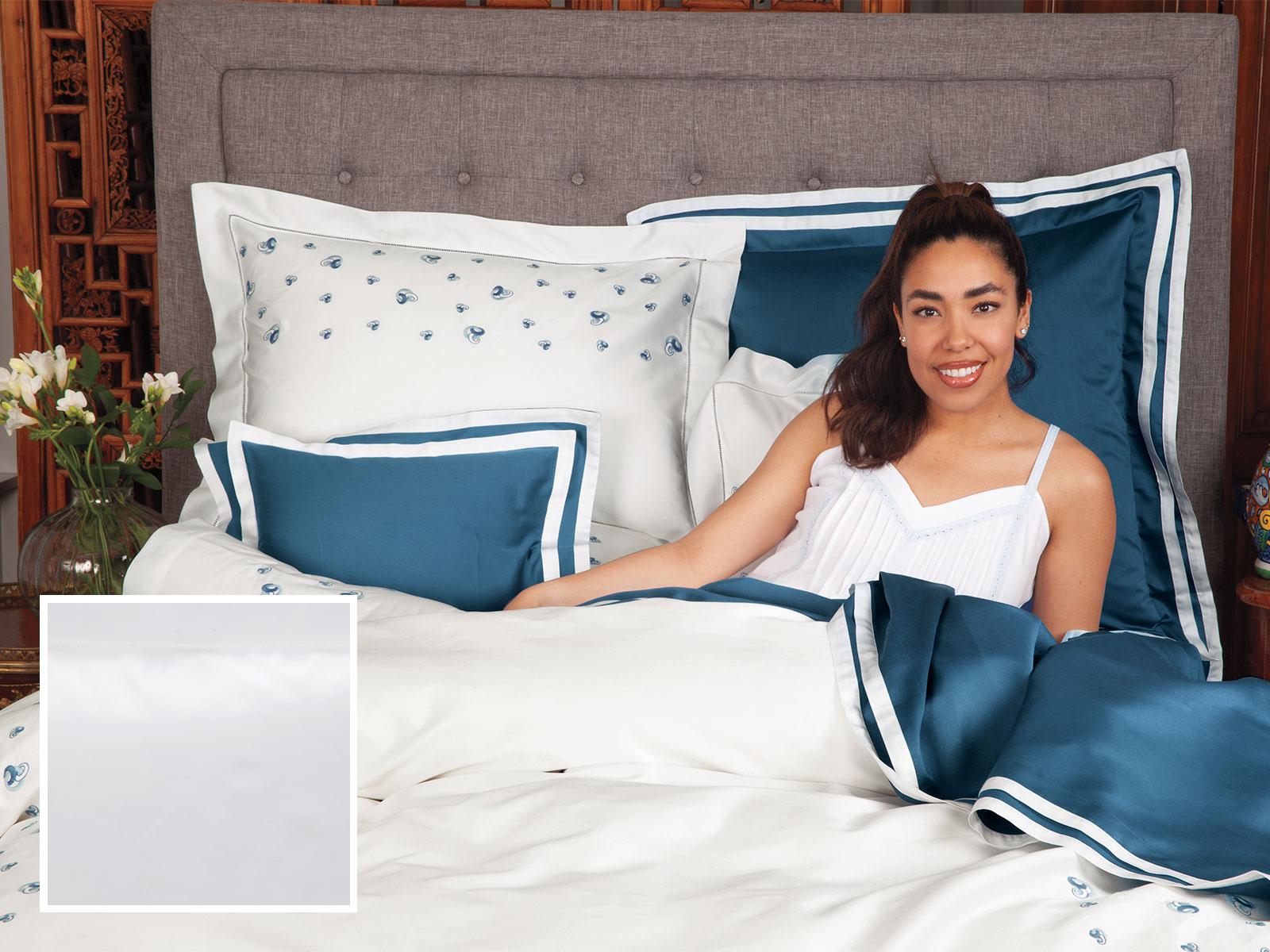 Ringlets Fitted Sheets,Fitted White Sateen (Full )