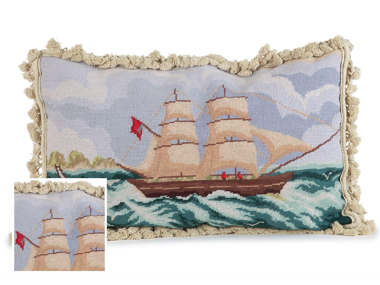 Seafaring Needlepoint Pillows,Multi-Colored (16" x 24")