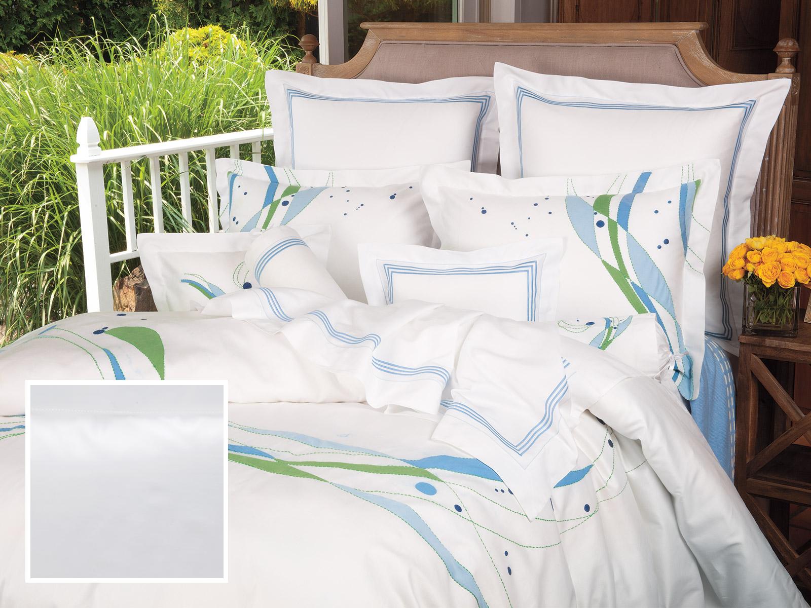 Ebb &amp; Flow Fitted Sheets,Fitted White Sateen (Queen )