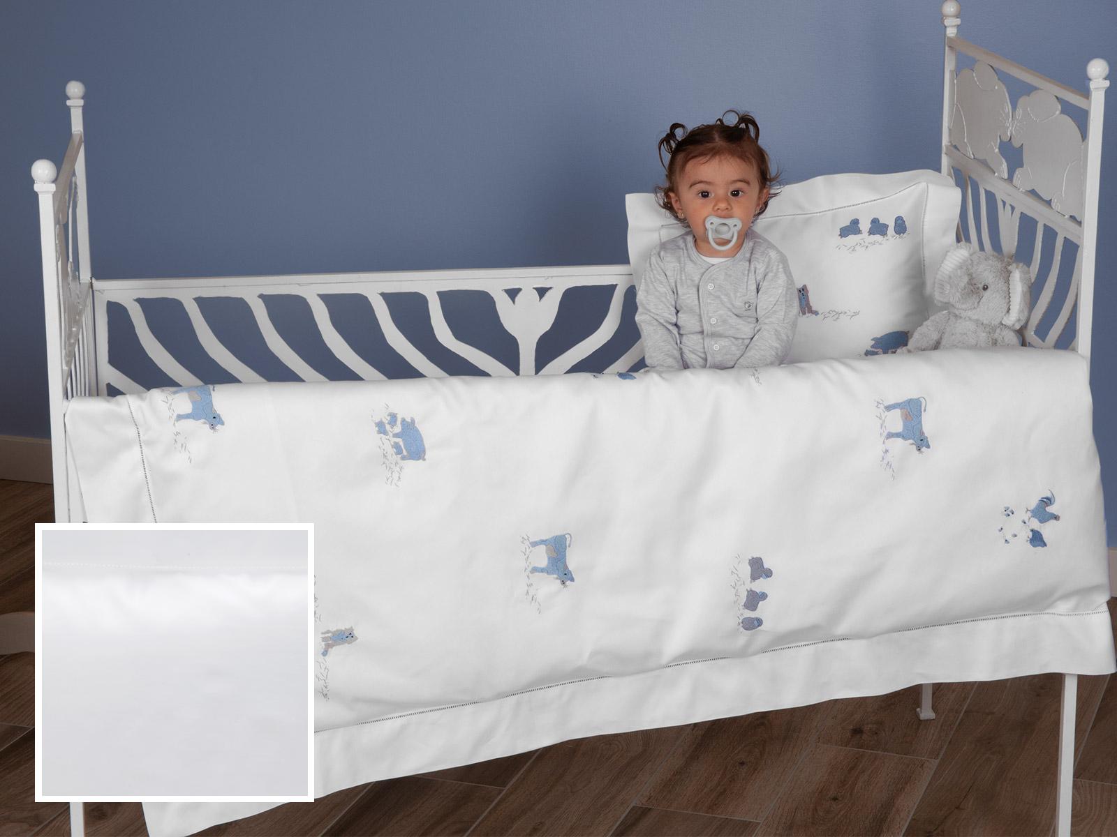 Animal Farm Baby Bedding Crib Bedding, Fitted White Sateen (Fitted Sheet)