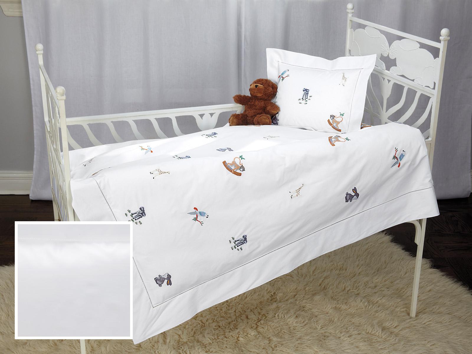Zoology Baby Bedding Crib Bedding, Fitted White Sateen (Fitted Sheet)