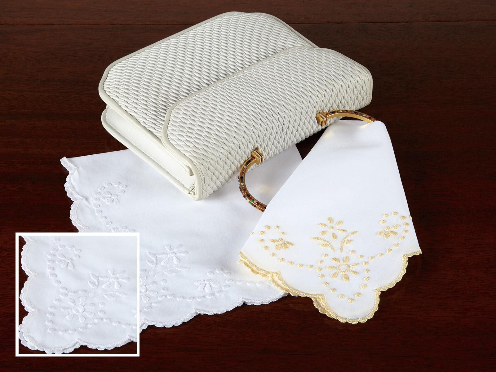 Perenne Ladies Handkerchief Ladies Handkerchief White Ladies Set of 3