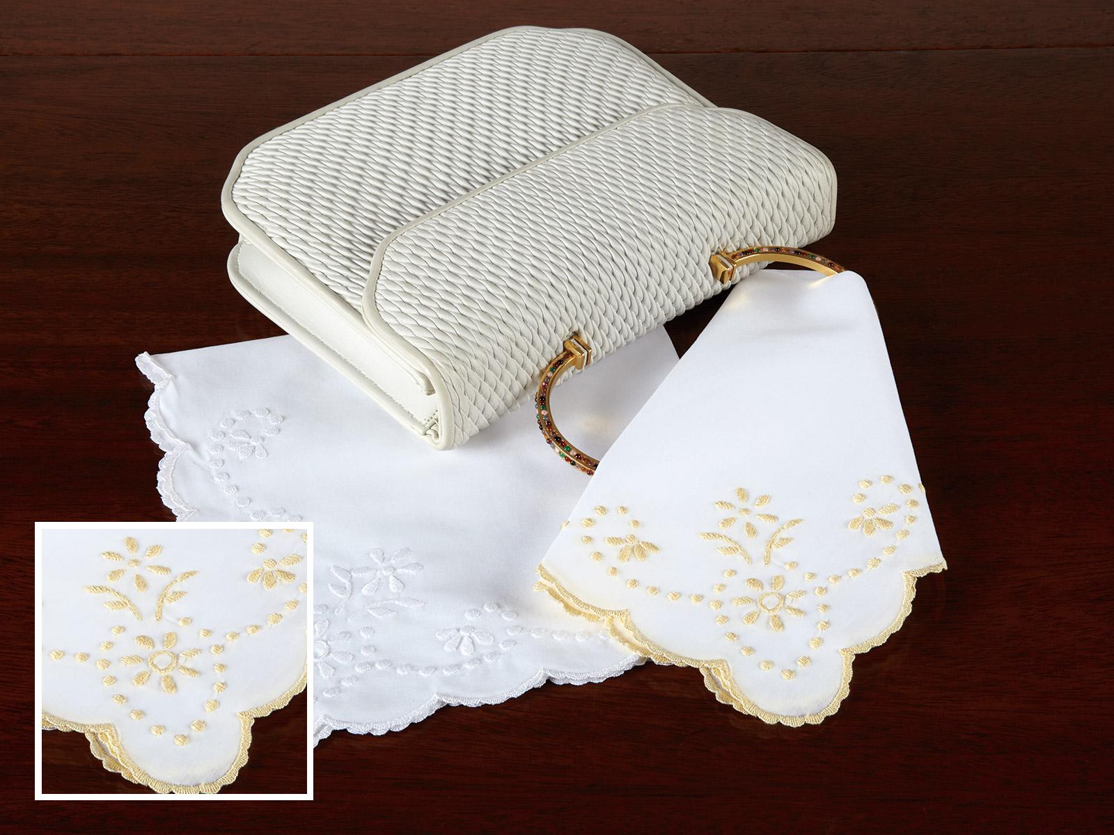 Perenne Ladies Handkerchief Ladies Handkerchief Yellow Ladies Set of 3