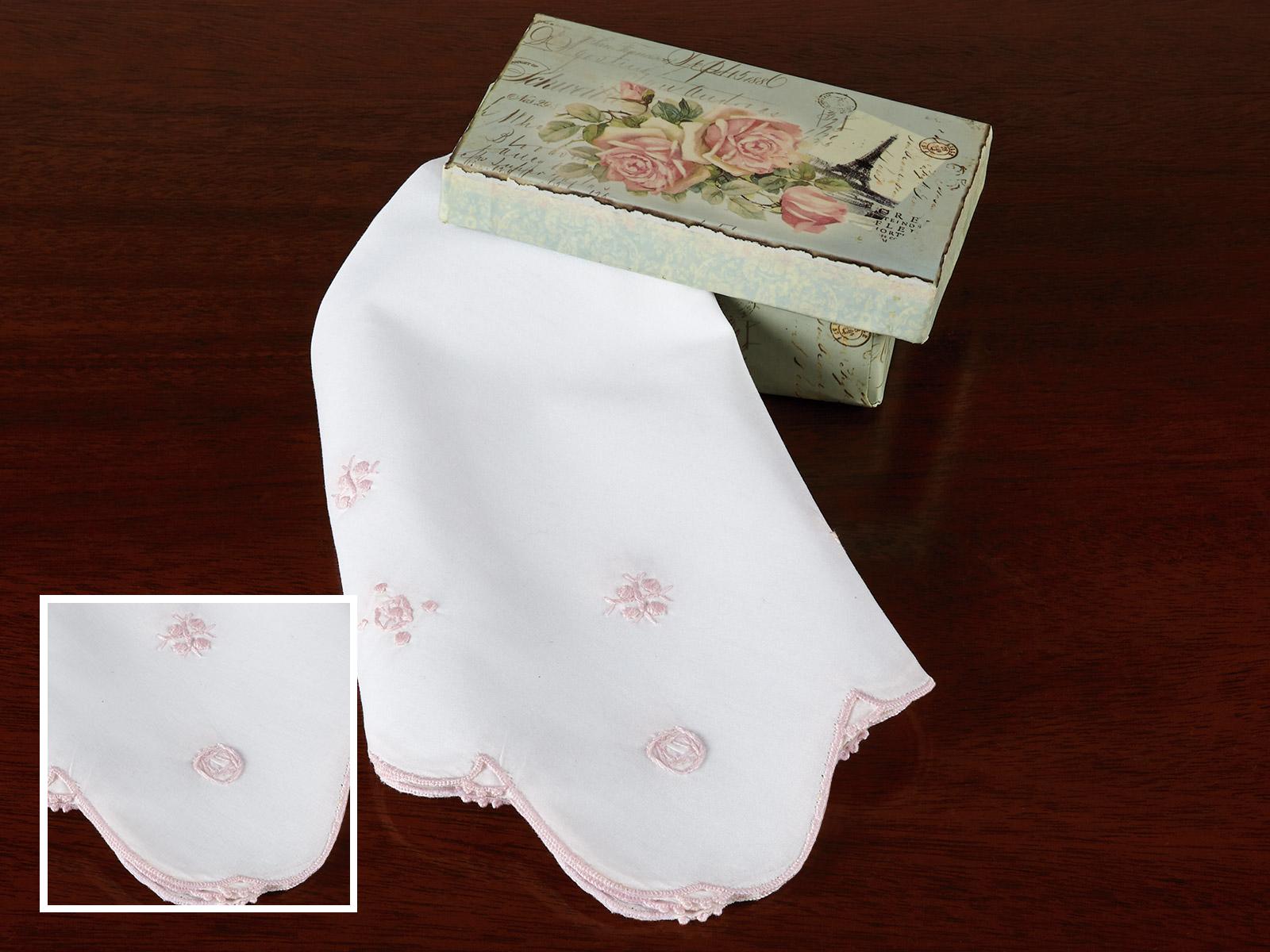 Occasions Ladies Handkerchief Ladies Handkerchief Pink Ladies Set of 3