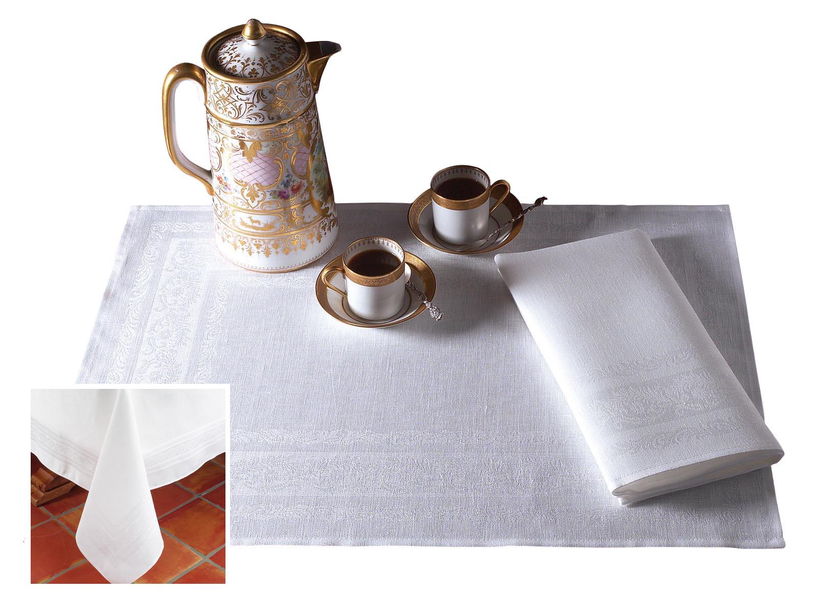 Scroll Tablecloths, White (68 Round)