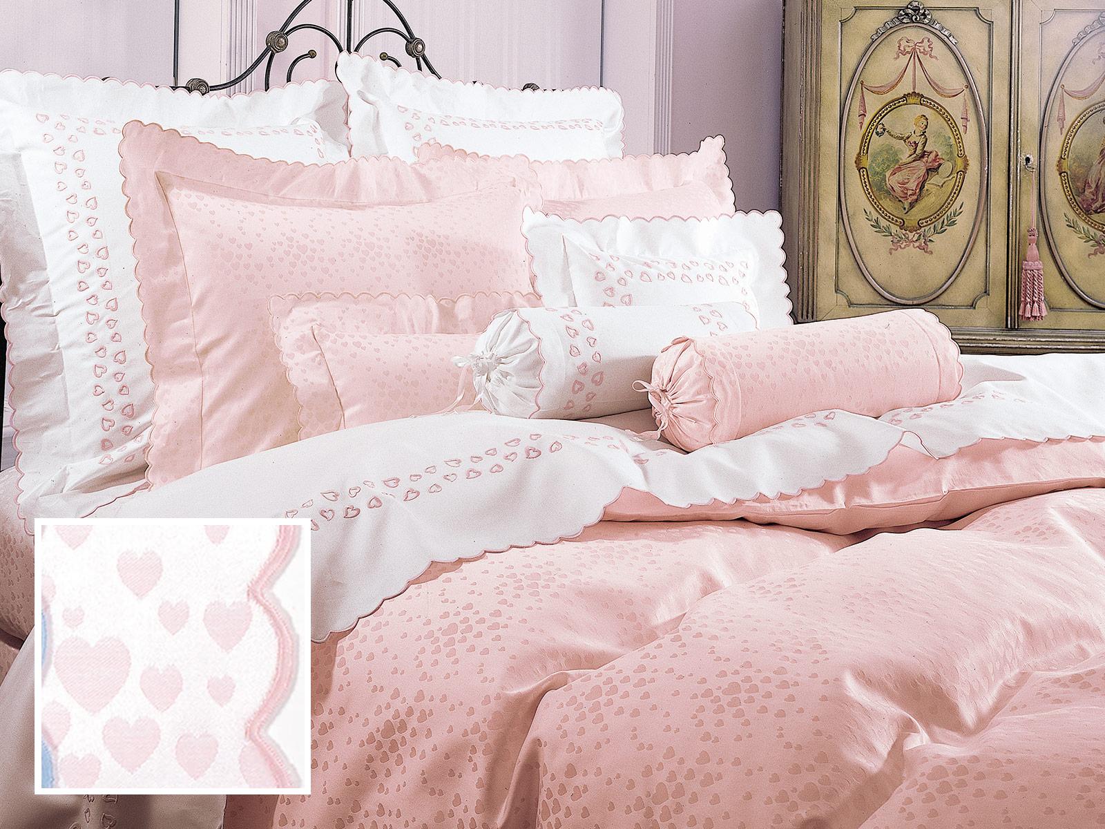 Coeurs Flat Sheets,Pink (Queen )