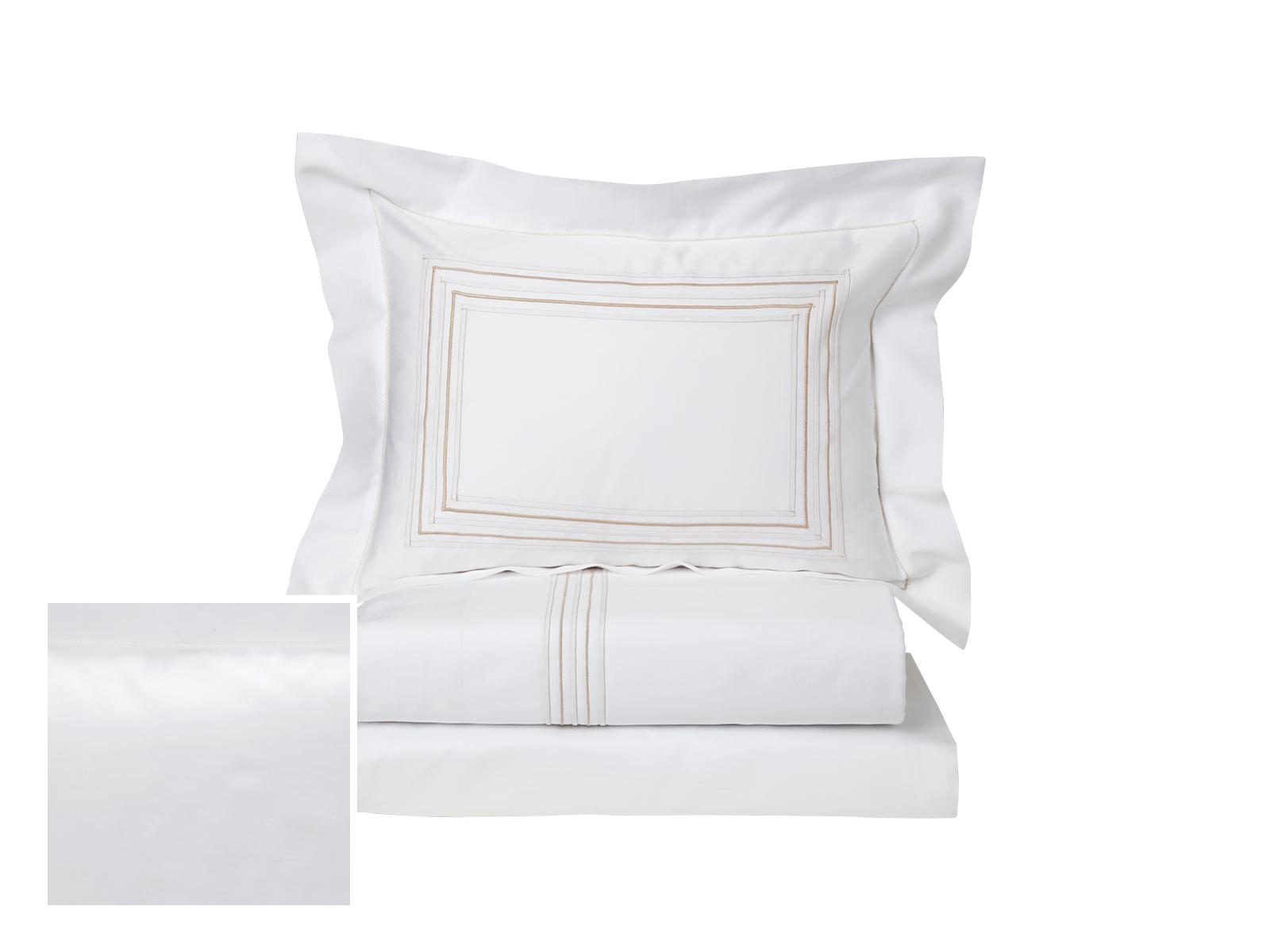 Quintessence Fitted Sheets,Fitted White Sateen (Queen )