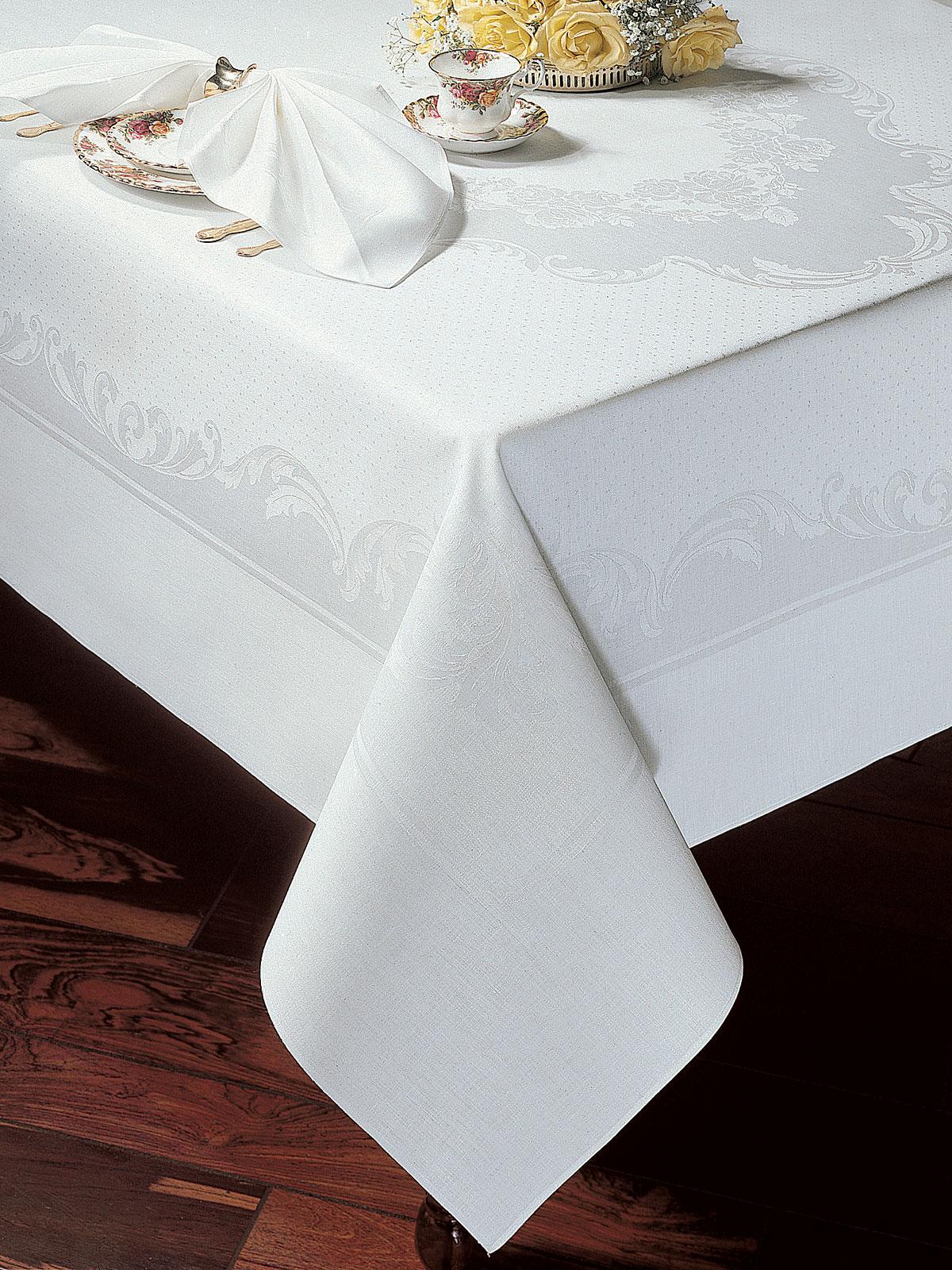 Floral Essence Tablecloths, White (68 Square)