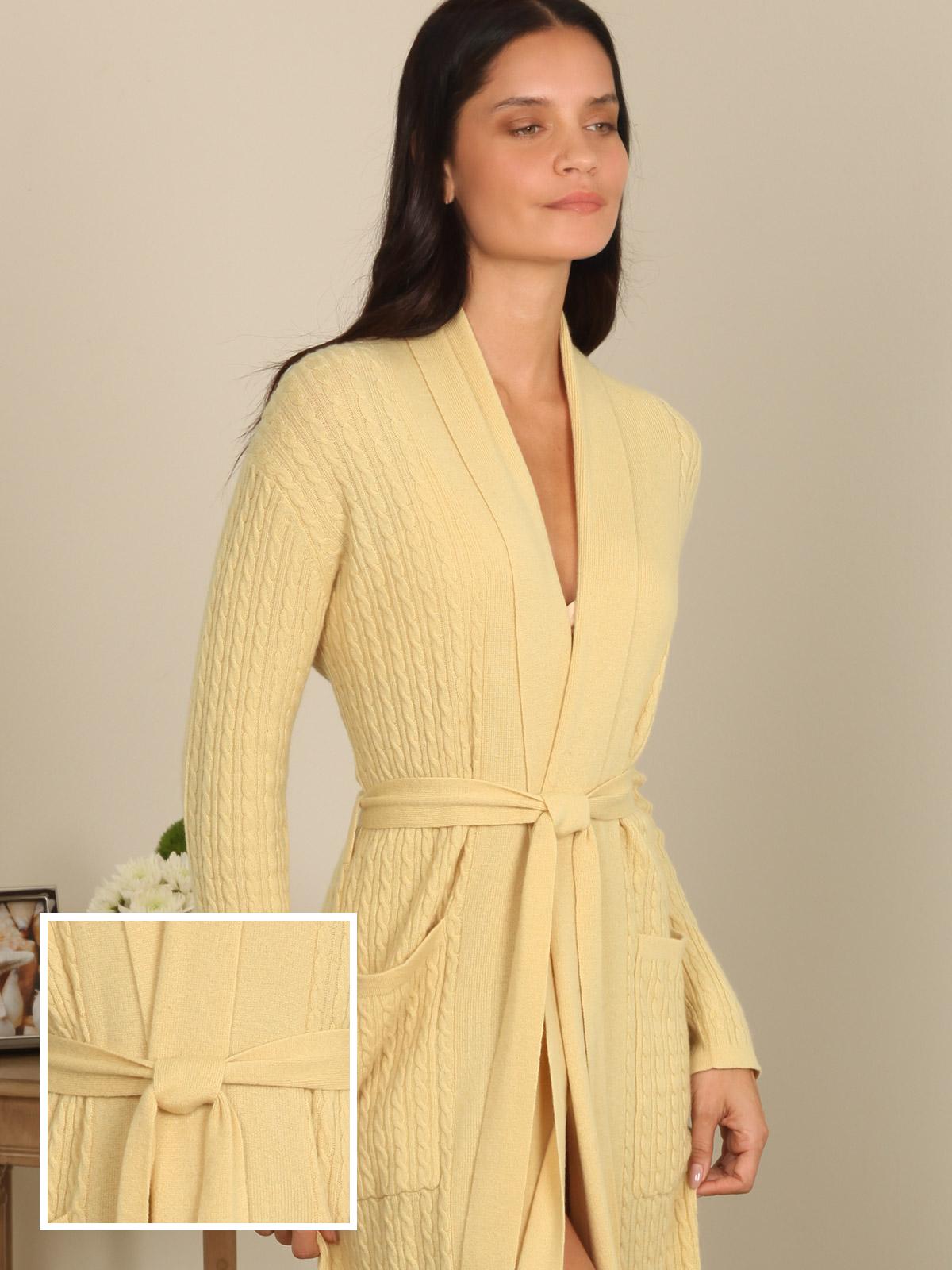 Angie Cashmere Robe, Buttercream (Large)