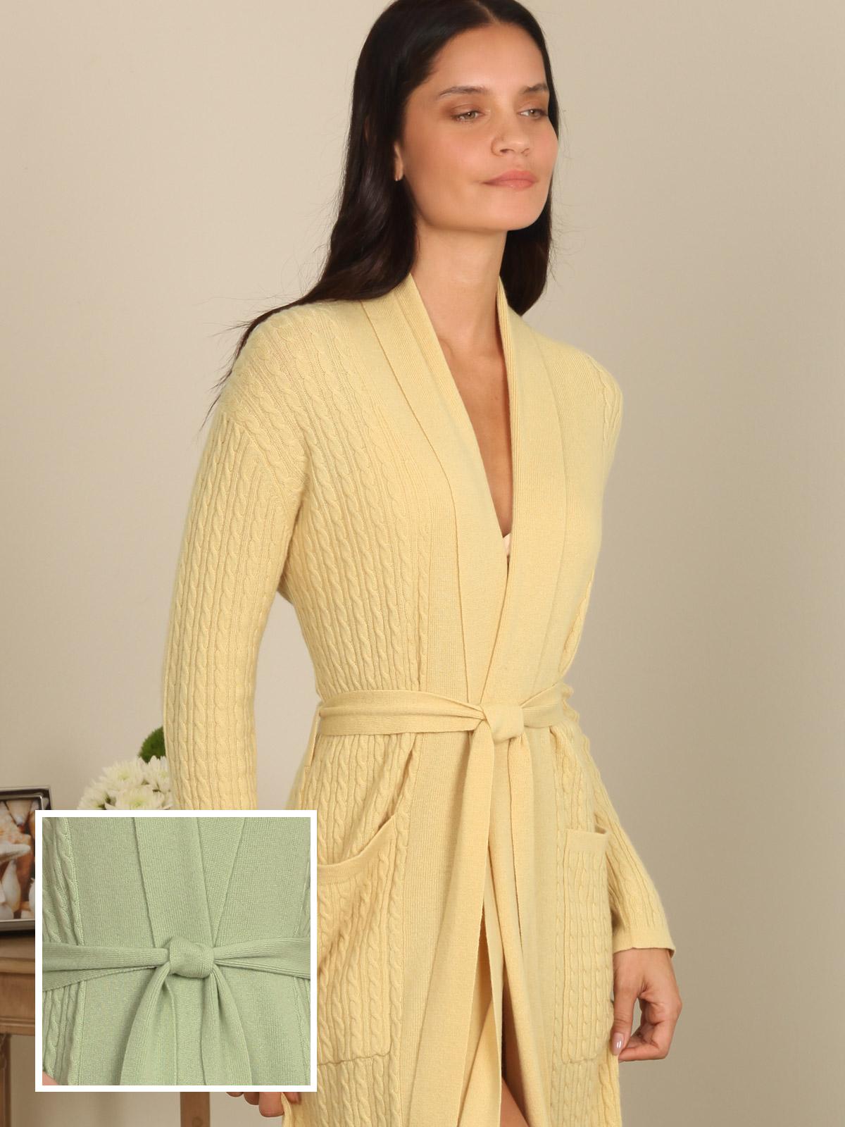 Angie Cashmere Robe, Green (Large)