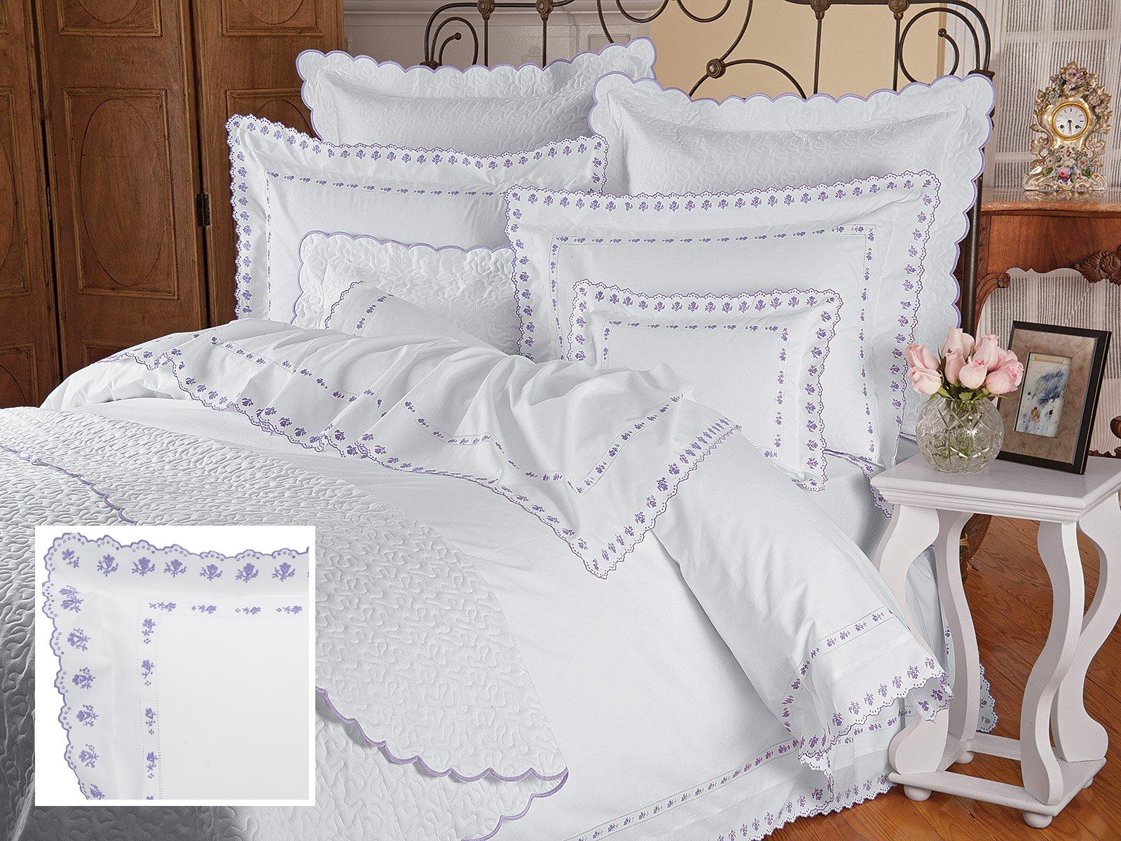 Royal Bloom Flat Sheets,Lavender (Queen )