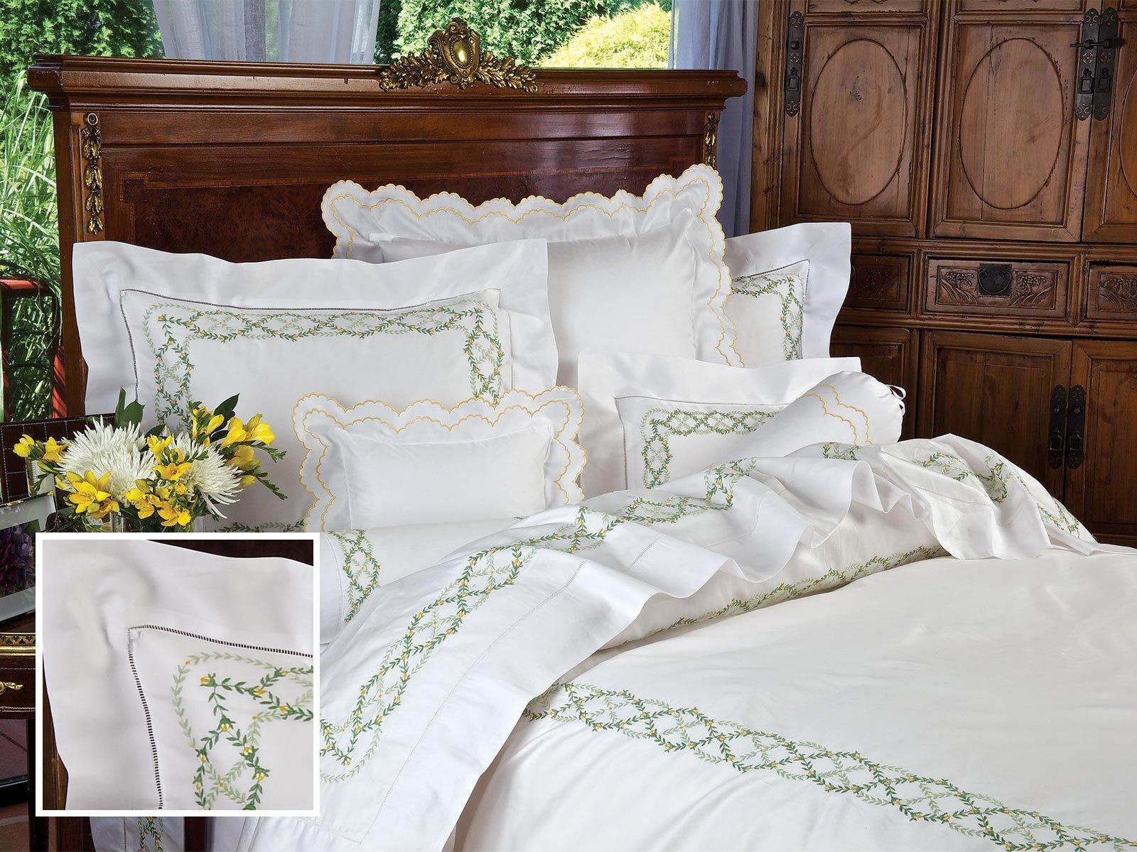 Arden Flat Sheets,Green And Yellow (Full/Queen )