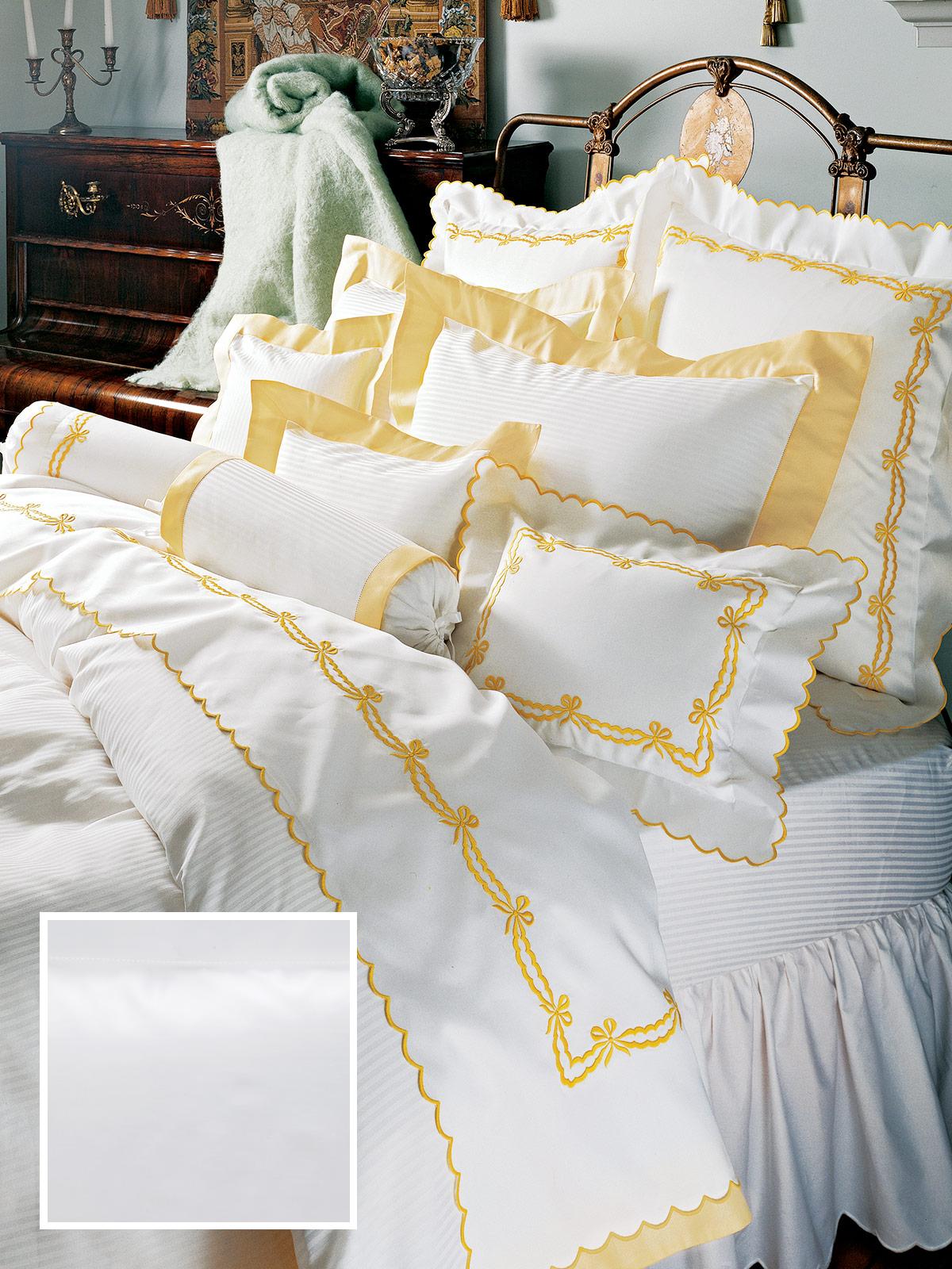 Angelica Fitted Sheets,Fitted White Sateen (Twin )