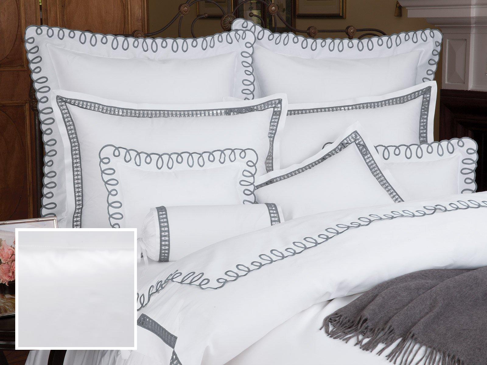 Loops Fitted Sheets,Fitted White Sateen (Twin )