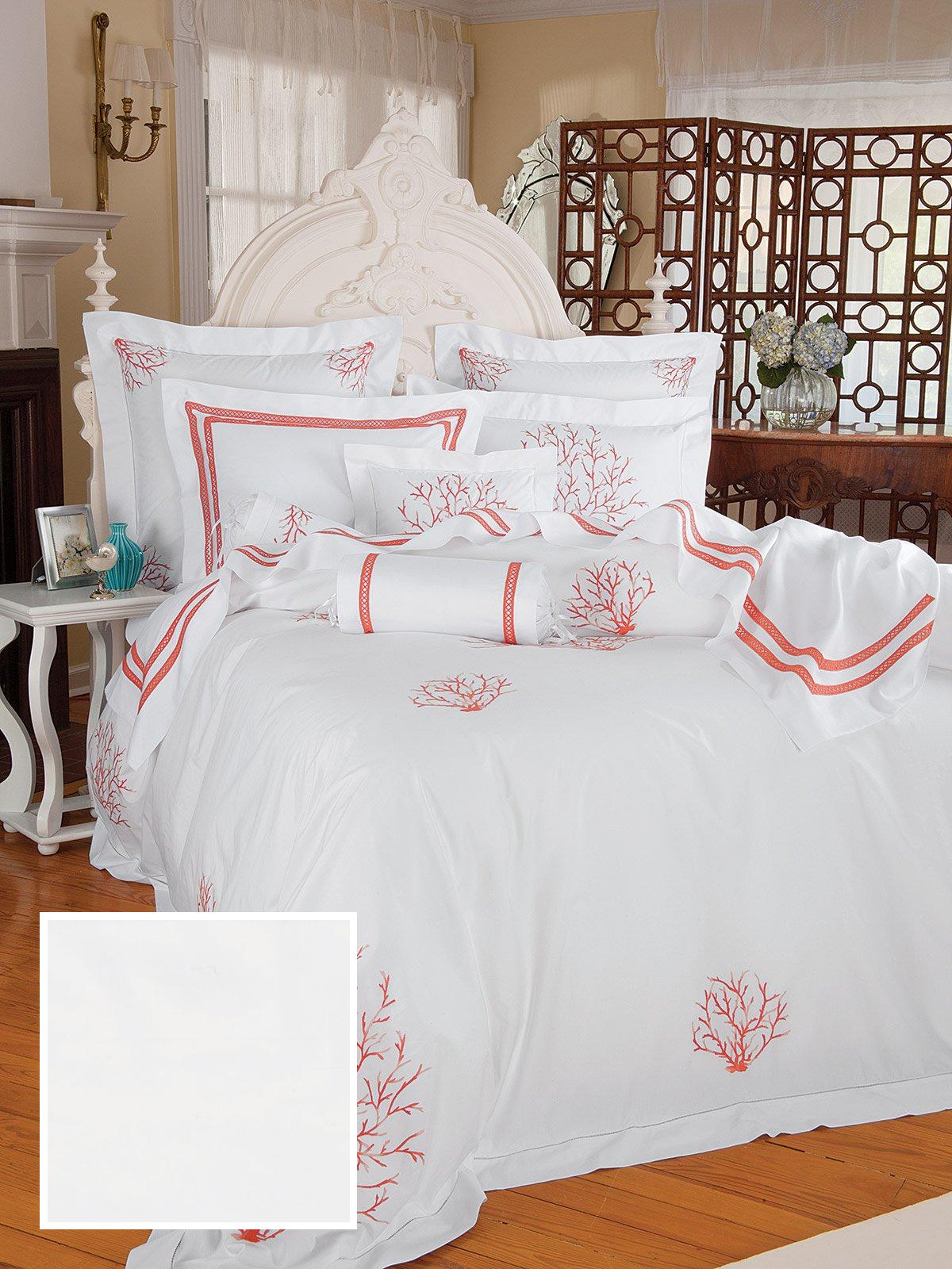 Coral Sea Fitted Sheets,Fitted White Percale (Twin )