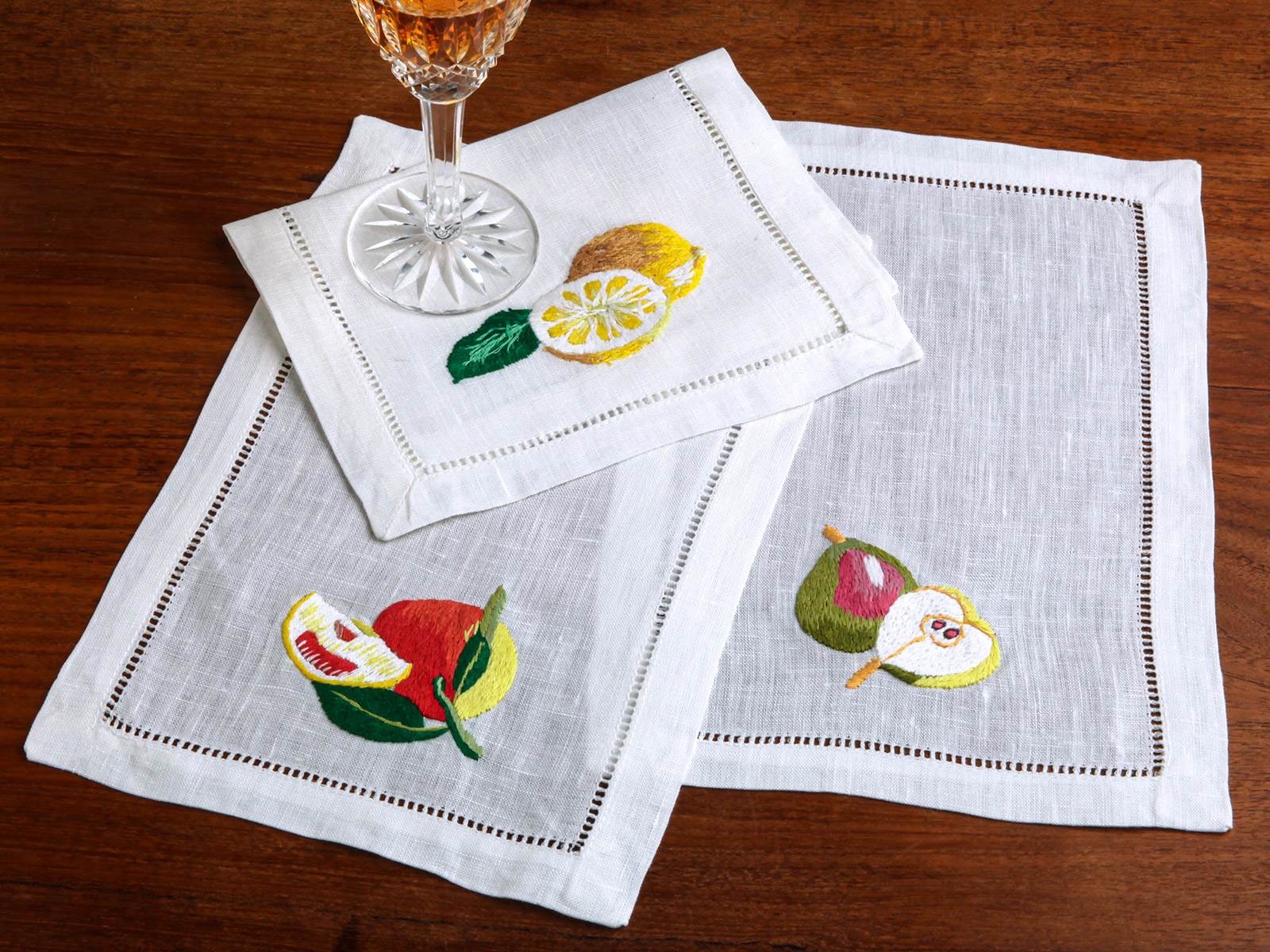 Farmers Market Embroidered Cocktail Napkins