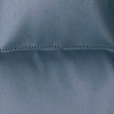 Fitted Smoke Blue Sateen