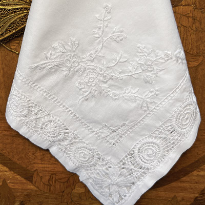 White with Embroidery