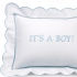 Blessed Event Embroidered Sham: Blue - It's a Boy