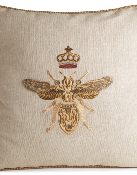 Queen Bee Decorative Pillow Cotton, Hemp