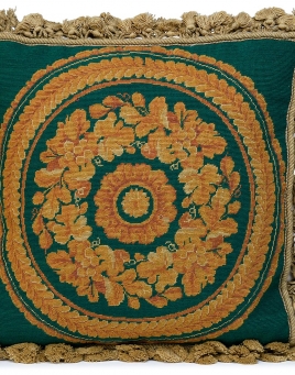 Croft Tapestry Pillow Down, Feathers, Velvet, Wool