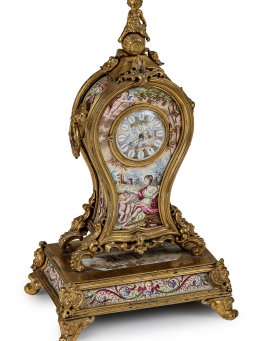 Viennese Gilt & Enamel Clock