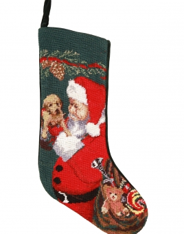 Christmas Stockings: Santa & Puppy