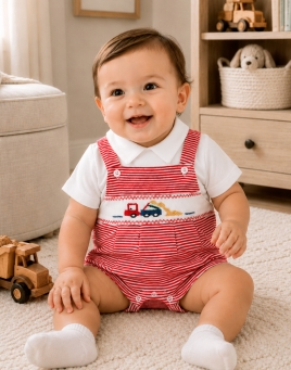 Truck Time Baby Romper