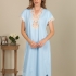 Viorica Nightgown: Blue with Ivory Lace