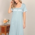 Sophie Nightgown: Pima cotton jersey with white embroidered lace