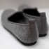Cashmere Slippers: Gray (showing suede heel detail)